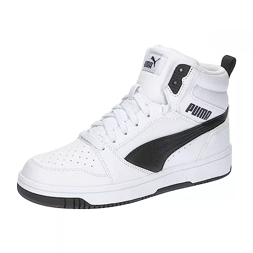 PUMA Rebound V6 Mid Jr, Sneaker, Weiß Schwarz, 38 EU