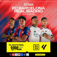 DAZN tira el precio de su plan fútbol (por tiempo limitado) para ver el Clásico y más partidos esta temporada. Solo 9,99 euros al mes 