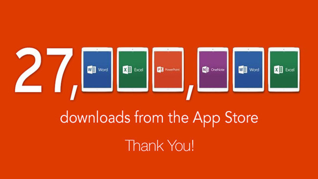 27 millones de descargas Office iPad