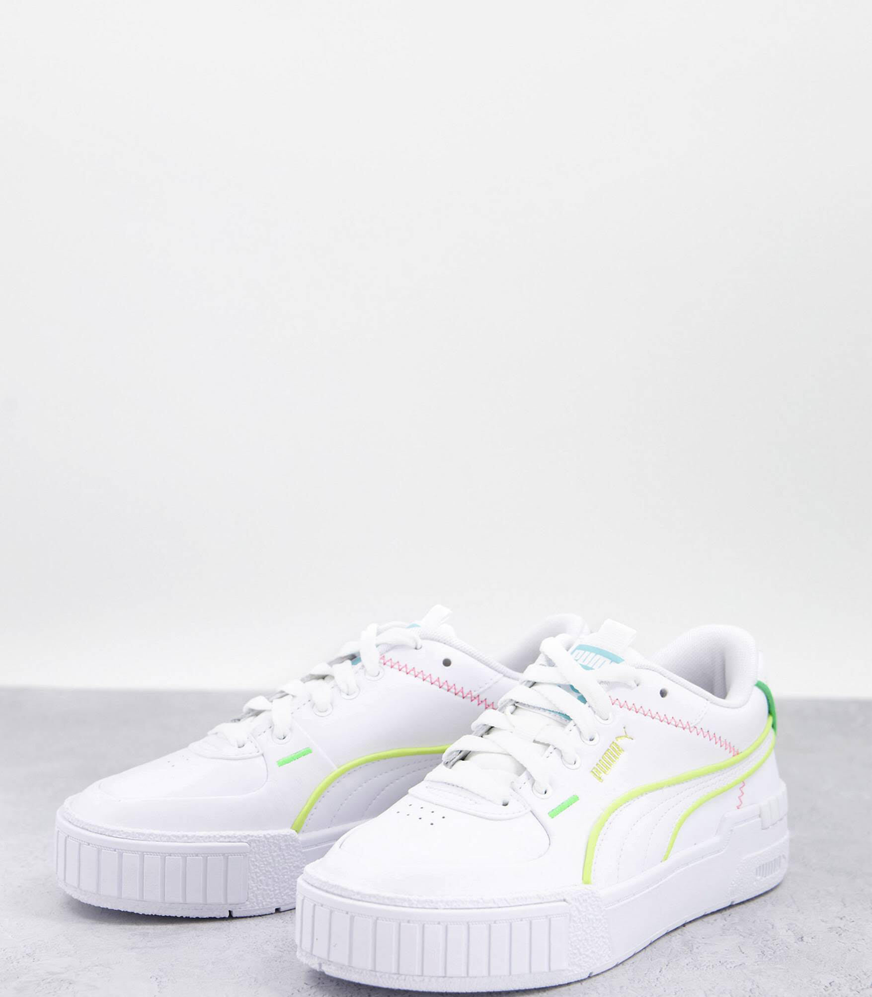 Zapatillas de deporte blancas con ribetes multicolores neón Cali Sport exclusivas en ASOS de PUMA