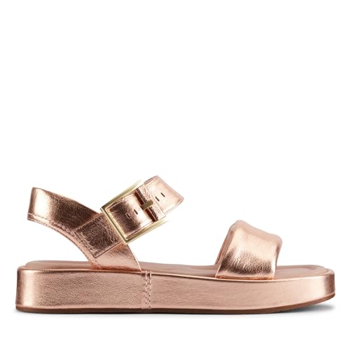 Clarks Alda Strap, Sandalia Mujer, Copper Metallic, 38 EU