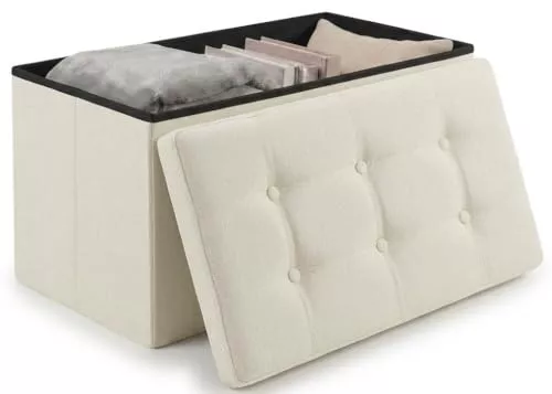edihome, Puff Almacenaje Plegable, (38 x 76 x 38 cm)