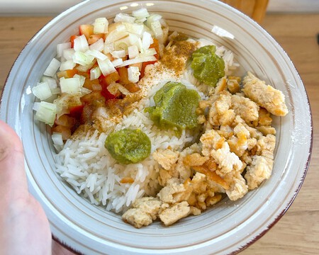 Receta Facil Rapida Completa Proteina Rica Arroz Verdura Pollo