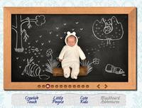 Fotografía infantil original: las aventuras del bebé sobre una pizarra