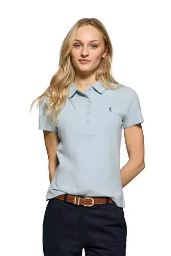 Polo Club Polo Mujer Azul Claro Algodón de 5 Botones - Poloshirt Manga Corta