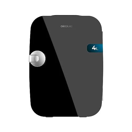 Cecotec Mini Nevera Bolero MiniCooling 4L Río Black, Funcionamiento 12V-220V, Compatible coche y caravanas, Función enfriamiento y calentamiento, Rango temperatura 5-65º, Transporte fácil