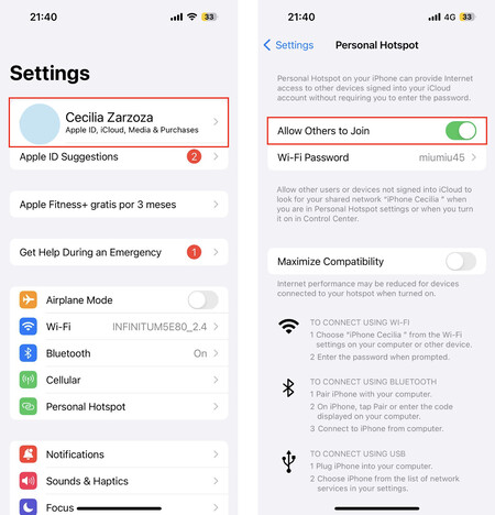 Wi-Fi password iPhone Hotspot