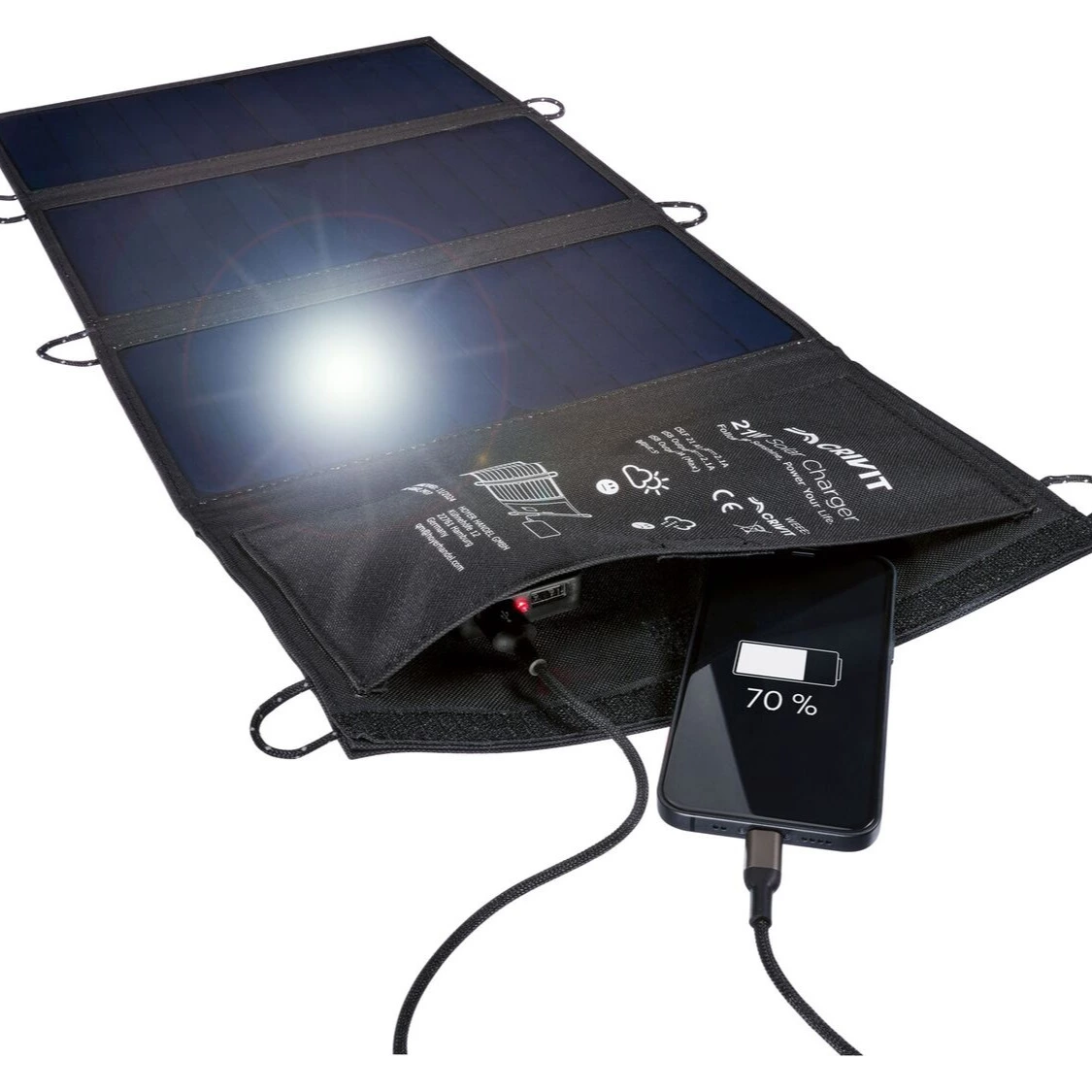 Cargador solar plegable 21W