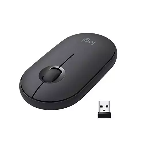 Logitech Pebble Ratón Inalámbrico, Bluetooth o 2,4 GHz con Receptor Unifying, Ratón con Clic Silencioso para Portátil/Notebook/PC/Mac/iPad OS/Chromebook 