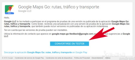 Google マップ Go ベータ版