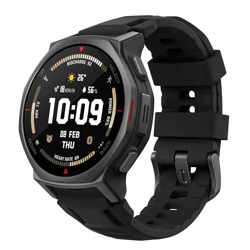 Amazfit T-Rex 3 Pro Reloj Inteligente Outdoor 44mm – Pantalla AMOLED Zafiro, Linterna, Bisel de Titanio, GPS Doble Banda, Mapas Offline, 17 Días Batería, 180+ Modos Deportivos, para Android iPhone