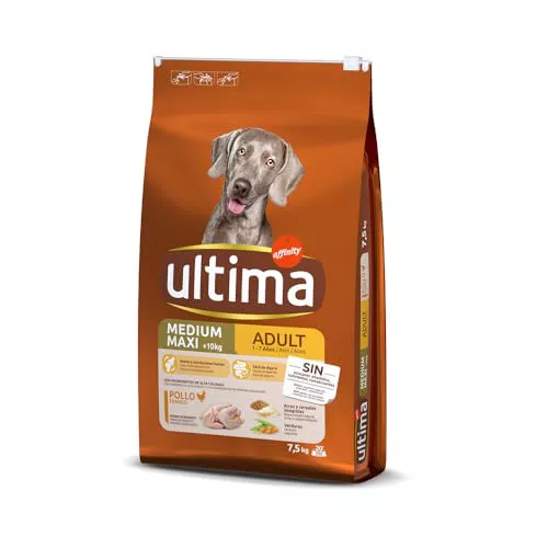 Ultima Medium-Maxi Adult Pollo, Comida seca para perros, 7,5kg