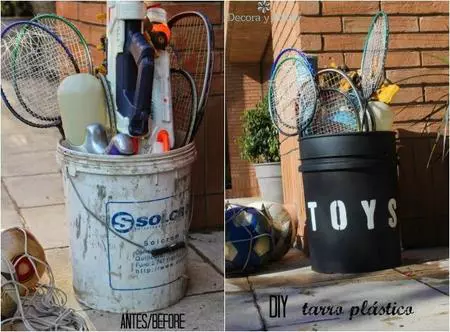 De cubo de pintura a juguetero de verano, en un plis plas