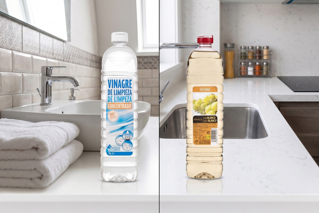 Vinagre de limpieza y vinagre blanco no son lo mismo: en qué son diferentes y cómo usarlos bien