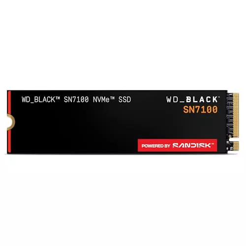 WD_Black SN7100 2TB NVMe SSD, M.2 2280, Velocidades hasta 7250 MB/s, Next Gen TLC 3D NAND, WD_Black Dashboard, hasta 1,200TBW, para Ordenadores y Consolas portátiles,