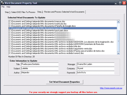 Cambia las propiedades de tus archivos de Word con Easy Microsoft Word Properties