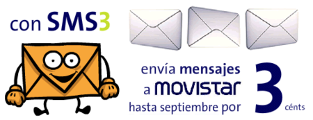 SMS a Movistar por 3 céntimos en promoción a partir del tercero diario