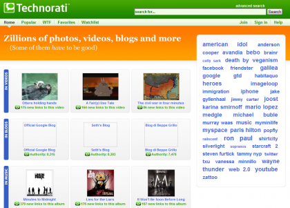 Technorati cambia y presenta Search