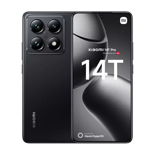 Xiaomi 14T Pro – Smartphone de 12+256GB, Lentes Leica Summilux, MediaTek Dimensity 9300+, Pantalla AMOLED 6,67'' 144Hz, HyperCharge 120W, Negro Titanio (Versión ES)