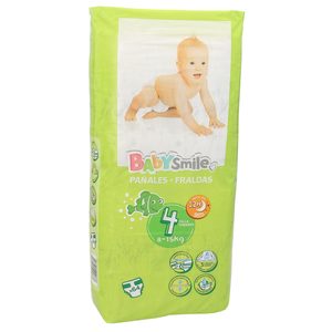 BABYSMILE pañales 8-15 kgs talla 4 paquete 64 uds