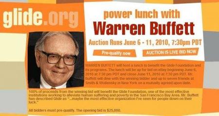 Warren Buffett sigue con las subastas de sus almuerzos anuales
