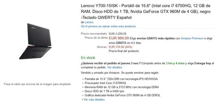 Lenovo Y700 15isk Amazon