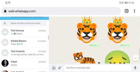 WhatsApp Web は携帯電話に対応していないため、横向きで使用することをお勧めします
