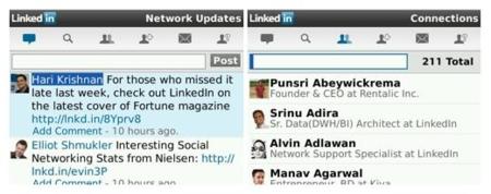 LinkedIn ahora accesible para BlackBerry desde su aplicación nativa