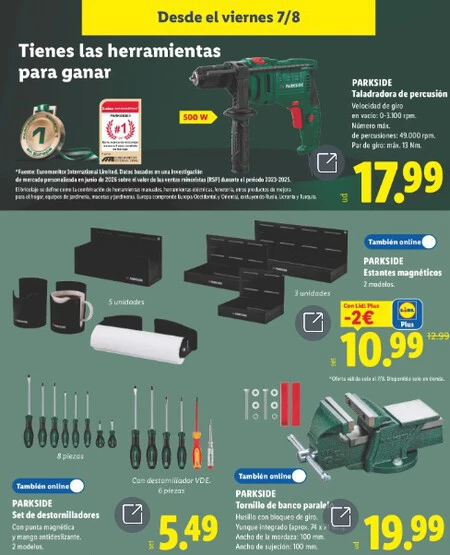 Juego Destornilladores Parkside Folleto Lidl
