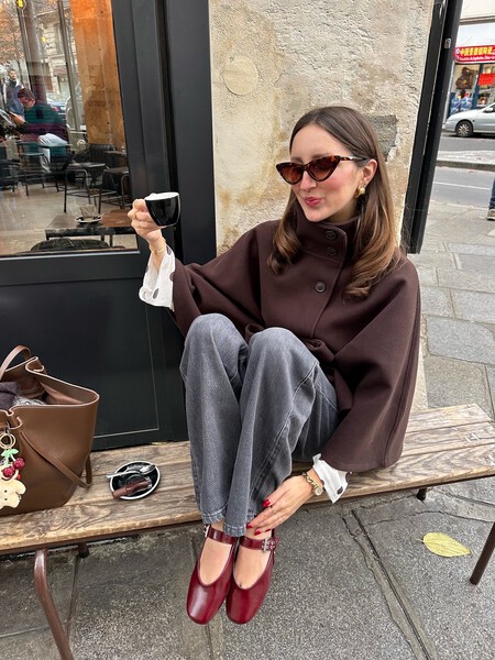 Zapatos Burdeos Vino Tacon Pequeno Comodo Navidad Oficina Elegantes Piel