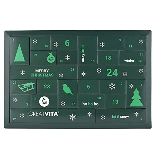 GreatVita - Calendario de Adviento con mezcla de frutos secos, edición prémium 2022 baja en carbohidratos, 24 sorpresas de alta calidad, productos ricos en proteínas para la temporada navideña