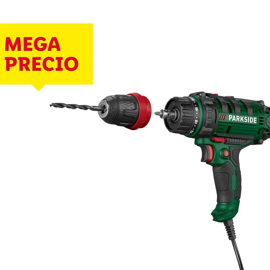 Atornilladora taladradora de 2 velocidades 300 W