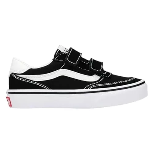 Vans Brooklyn LS V, Zapatillas, Lienzo de Gamuza Blanco y Negro, 35 EU