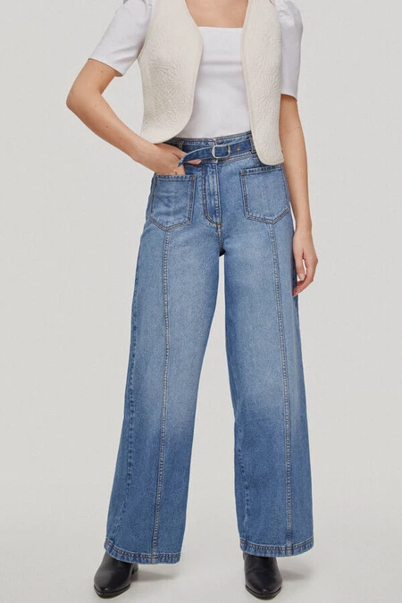 Pantalón vaquero wide leg