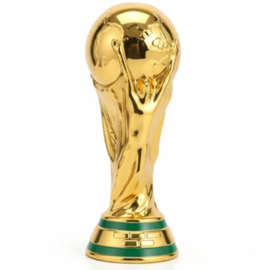 Taça Copa do Mundo Réplica Dourada Metalizada 25x10cm
