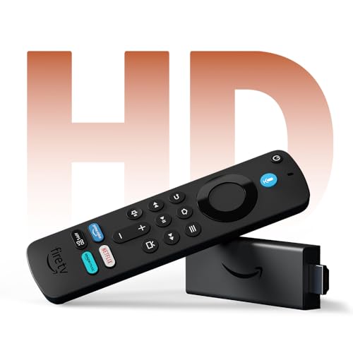 Amazon Fire TV Stick HD (Última generación), con TV en directo gratuita, mando por voz Alexa, controles de Hogar digital y reproducción en streaming HD