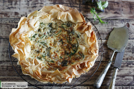 Tarta de jamón y queso azul. Receta