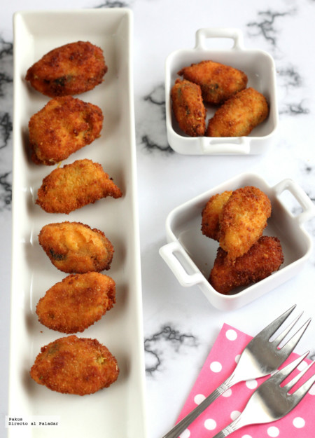 Mejillones empanados. Receta de aperitivo