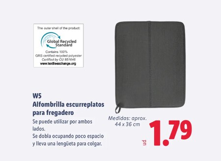 Alfombrilla escurreplatos Lidl