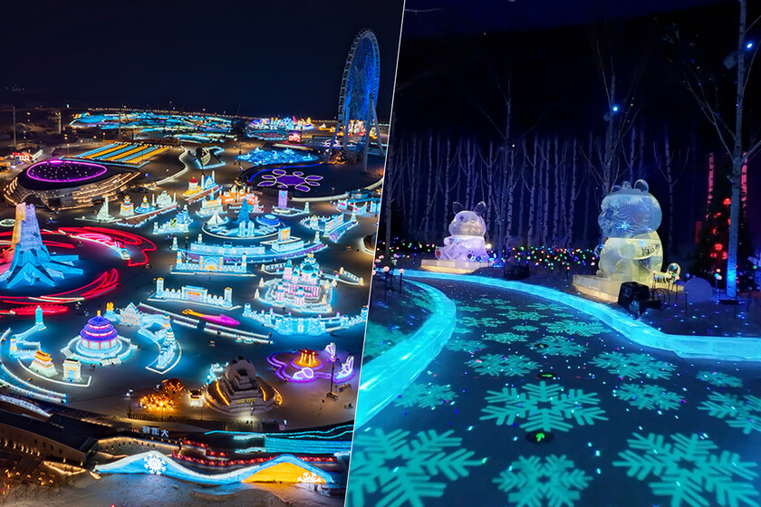 China aims to break records with the largest ice park in the world. And he has already begun to lift it block by block