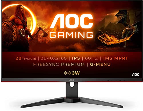 AOC Monitor Gaming U28G2AE- 28" UHD, 60Hz, 1ms, IPS, Adaptive Sync, 3840x2160, 300cd/m, HDMI 2x2.0, Displayport 1x1.4