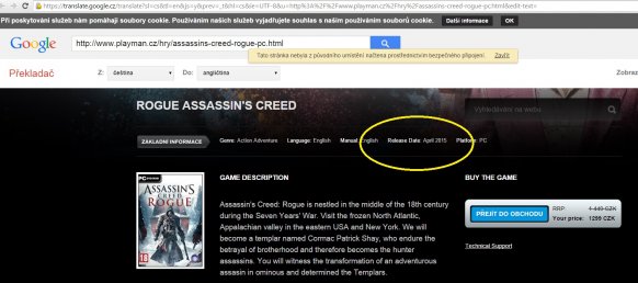 La versión PC de Assassin’s Creed: Rogue apunta a abril según algunos comercios on-line
