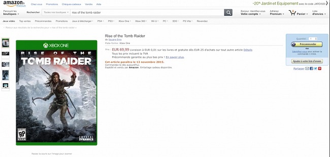 Amazon filtra las supuestas fechas de lanzamiento de Forza Motorsport 6 y Rise of the Tomb Raider