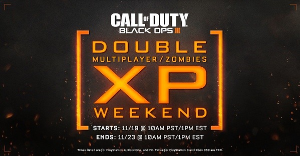 Fin de semana de doble experiencia en Call of Duty: Black Ops 3