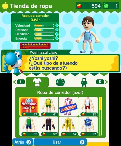 ¿Cómo mejorar nuestros atributos? Con los atuendos. A medida que subamos de nivel, podremos equiparnos mejores vestimentas que incrementen nuestra velocidad, potencia, habilidad... Es imprescindible para avanzar en el modo historia.