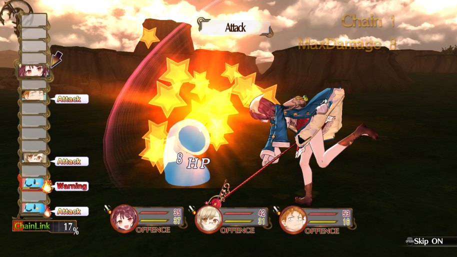 Durante las batallas debemos ir modificando el patrón de los personajes, ofensivo o defensivo, una característica muy táctica.