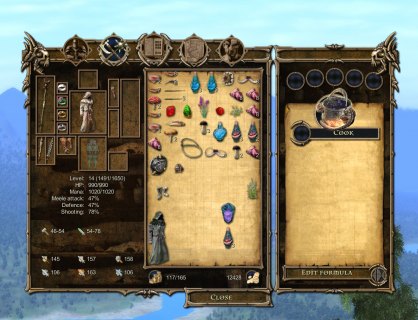 Elixires mágicos, antídotos para venenos, trampas emponzoñadas, bombas, potenciadores de fuerza para armas… la alquimia juega un papel importante en Two Worlds. El sistema de fabricación de pócimas y fórmulas mágicas permite mezclar un inmenso número de ingredientes con tan sólo tirarlos al caldero.