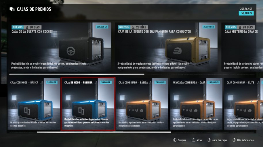 Las cajas de premios se unen a Forza, regalando artículos como mods, equipamiento para conductor, insignias o vehículos.