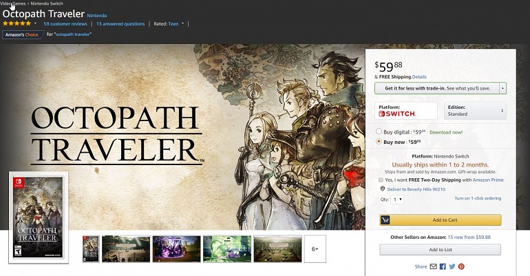 Las ventas de Octopath Traveler superan las expectativas