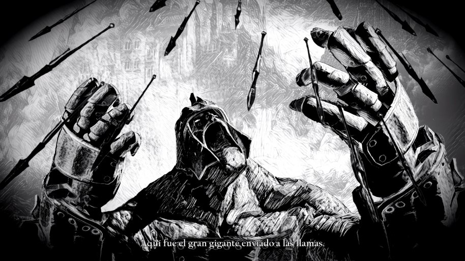 La historia se narra al comienzo de cada combate, presentando al enemigo al que debes enfrentarte. Es una pena que no se explore más este oscuro mundo de fantasía.